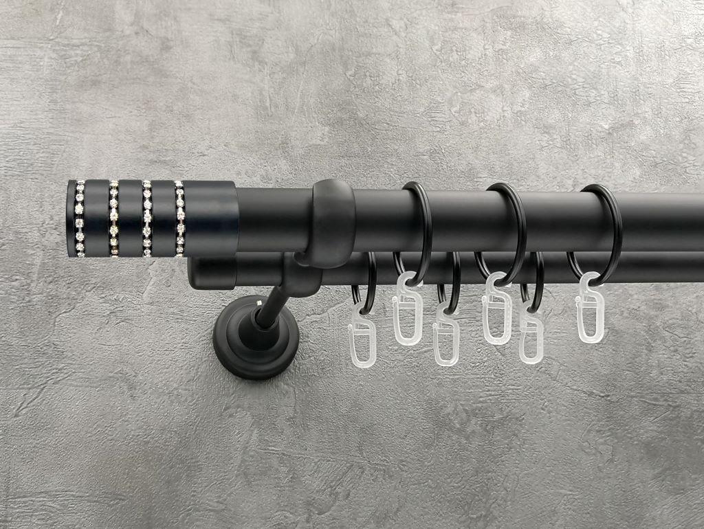 Карниз Quadrum Барамела гладкая штанга двойной открытый 25/19 мм 200 см Черный