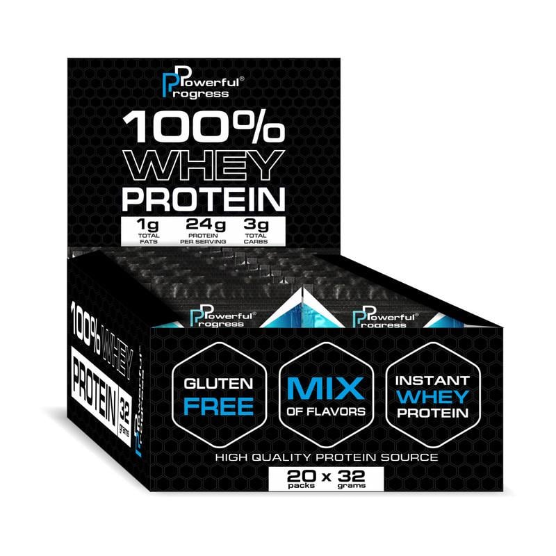 Протеин сывороточный Powerful Progress 100% Whey Protein 20 packs x 32 г mixed box