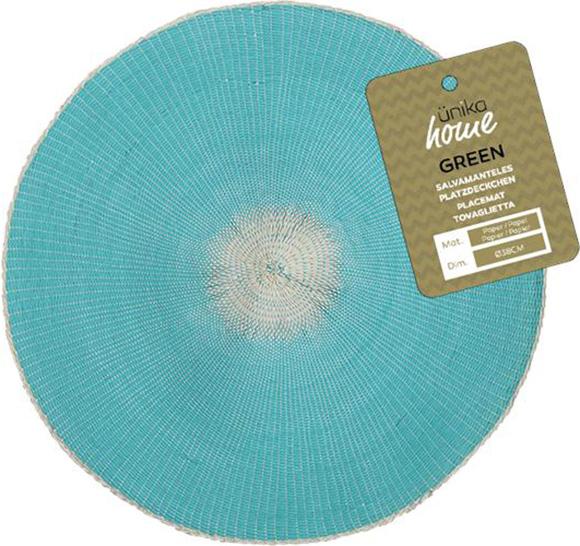 Коврик плетеный из бумаги круглый 38 см Голубой (UK-9408)