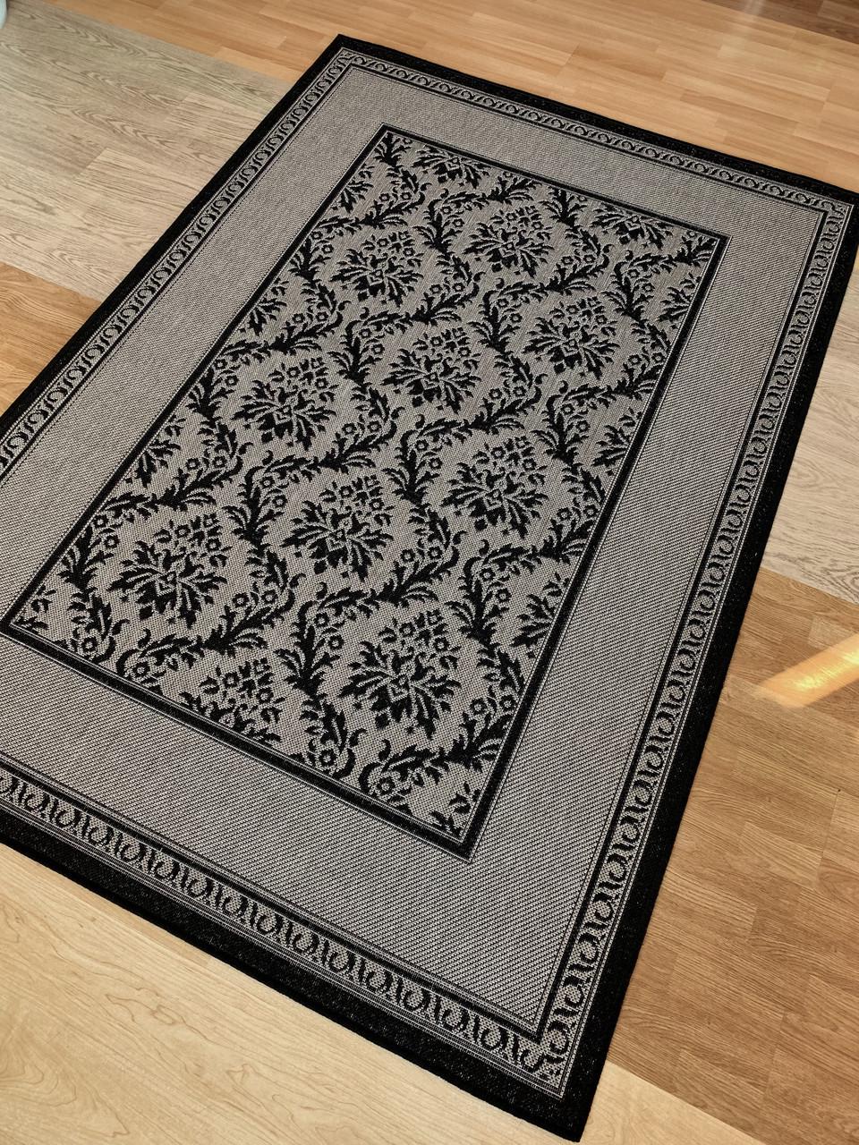 Килим безворсовий абстрактний 160х230 см Сірий (10141-0515)