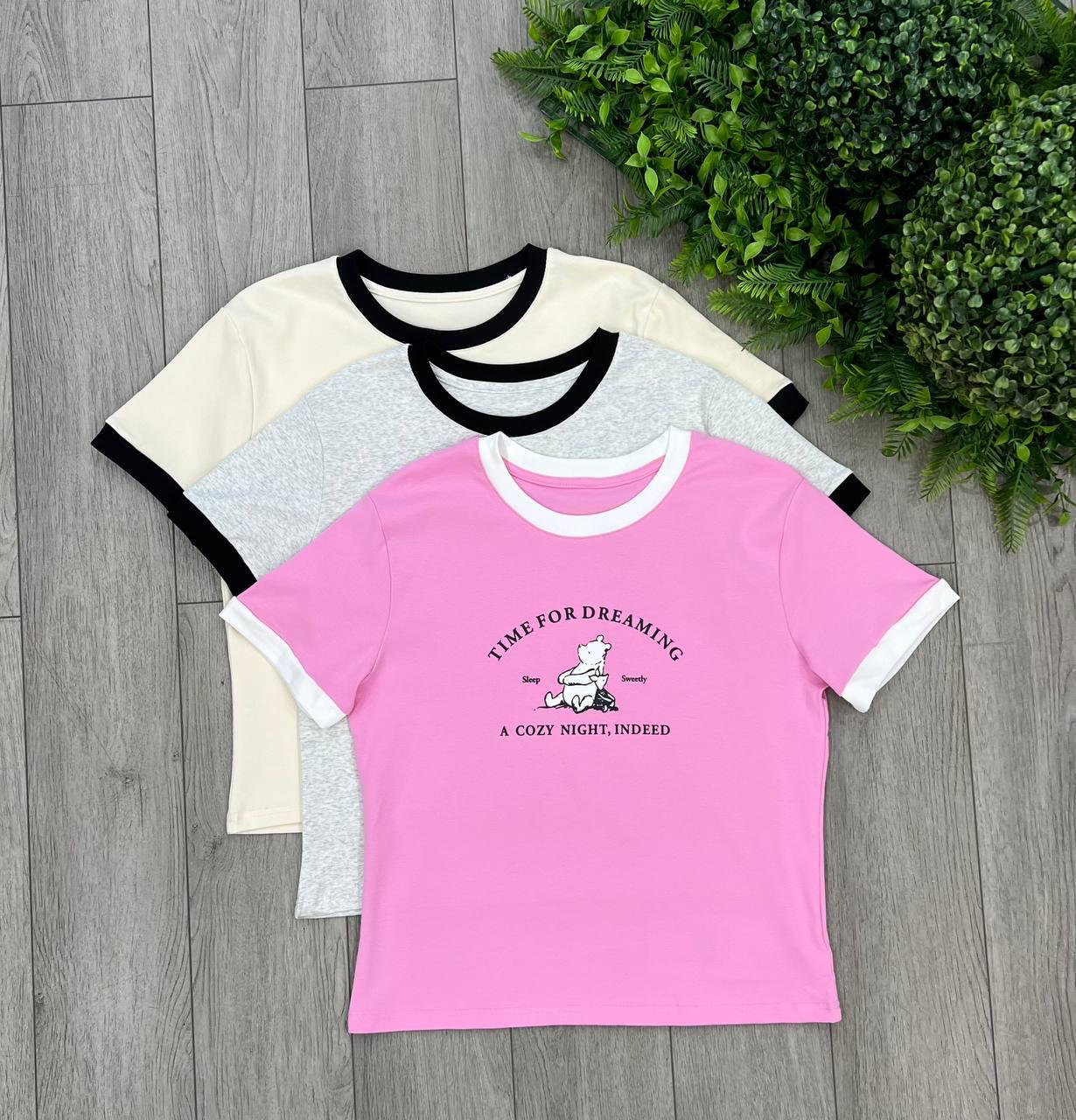 Футболка женская Time for dreaming OS Розовый (#26022-01) - фото 2