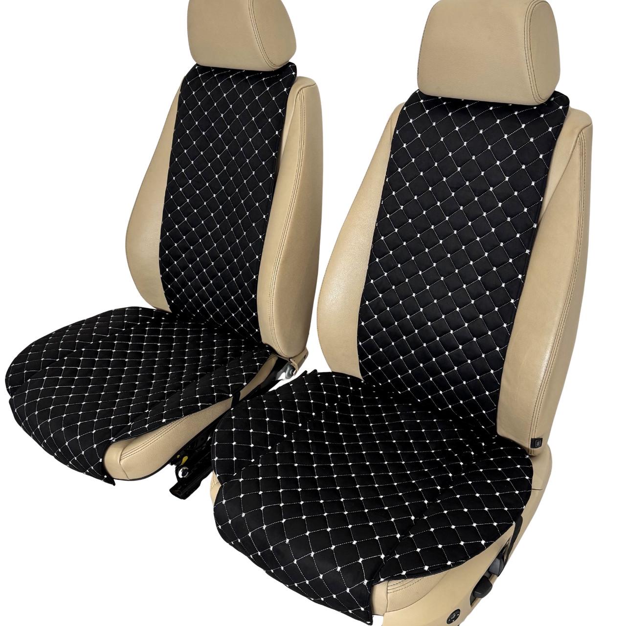 Накидки-чехлы на передние сиденья авто из алькантары Runa Стандарт Черный (380-2-N)