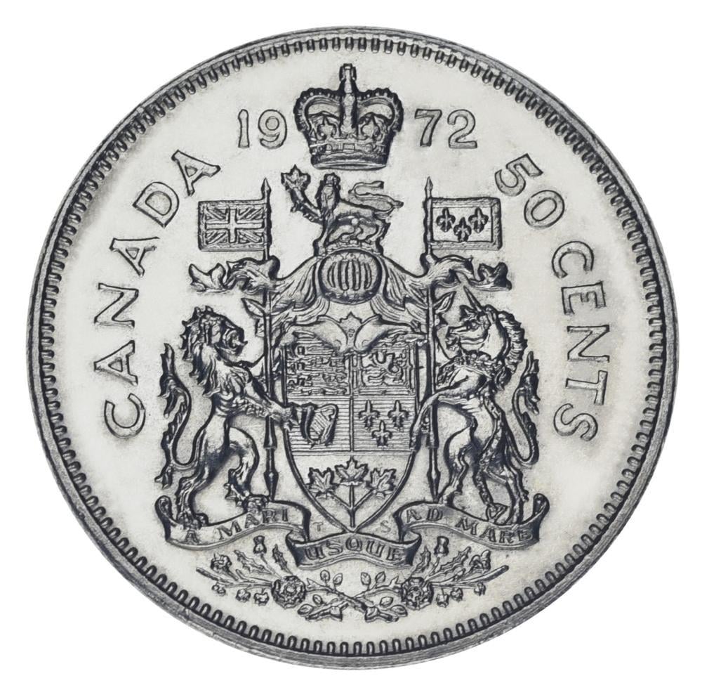 Коллекционная монета Канада 50 центов 1972 AU-UNC (М23420)