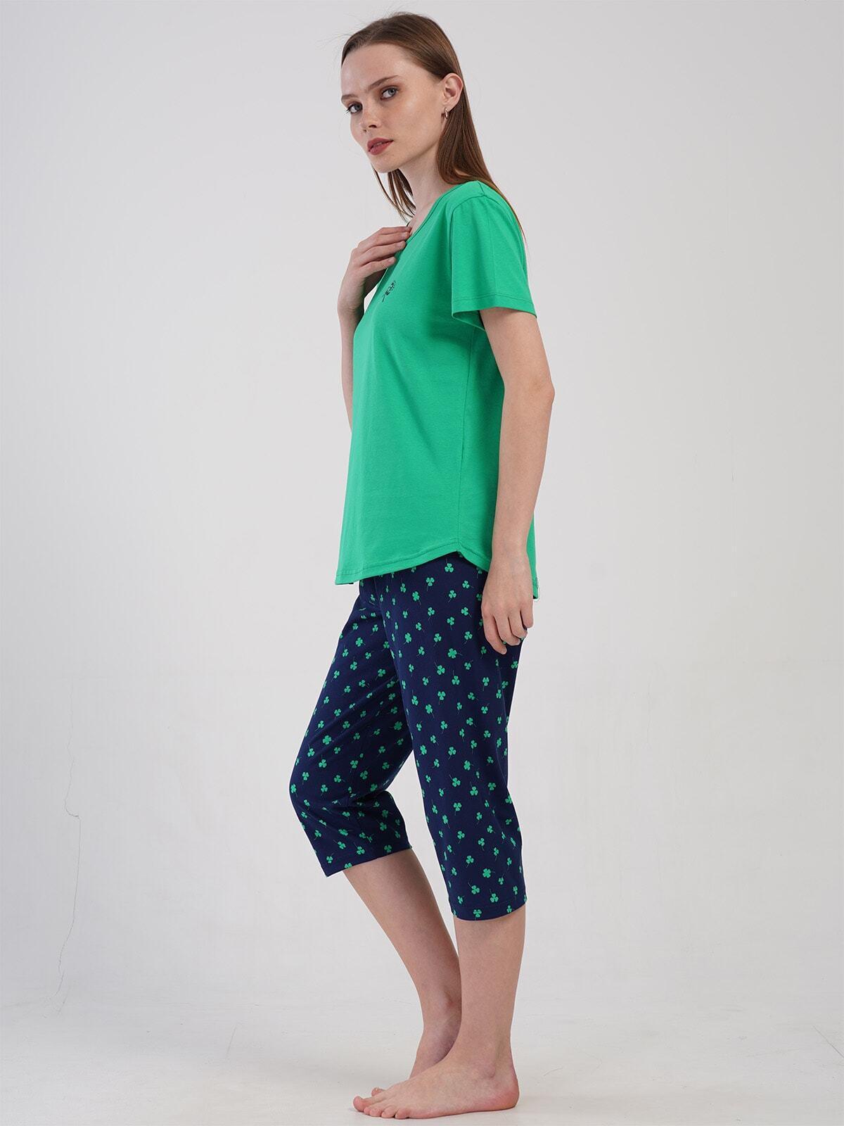 Костюм хлопковый из футболки и капри Зеленый (Vien-4081590245/3) - фото 7 Костюм хлопковый из футболки и капри Зеленый (Vien-4081590245/3) - фото 7