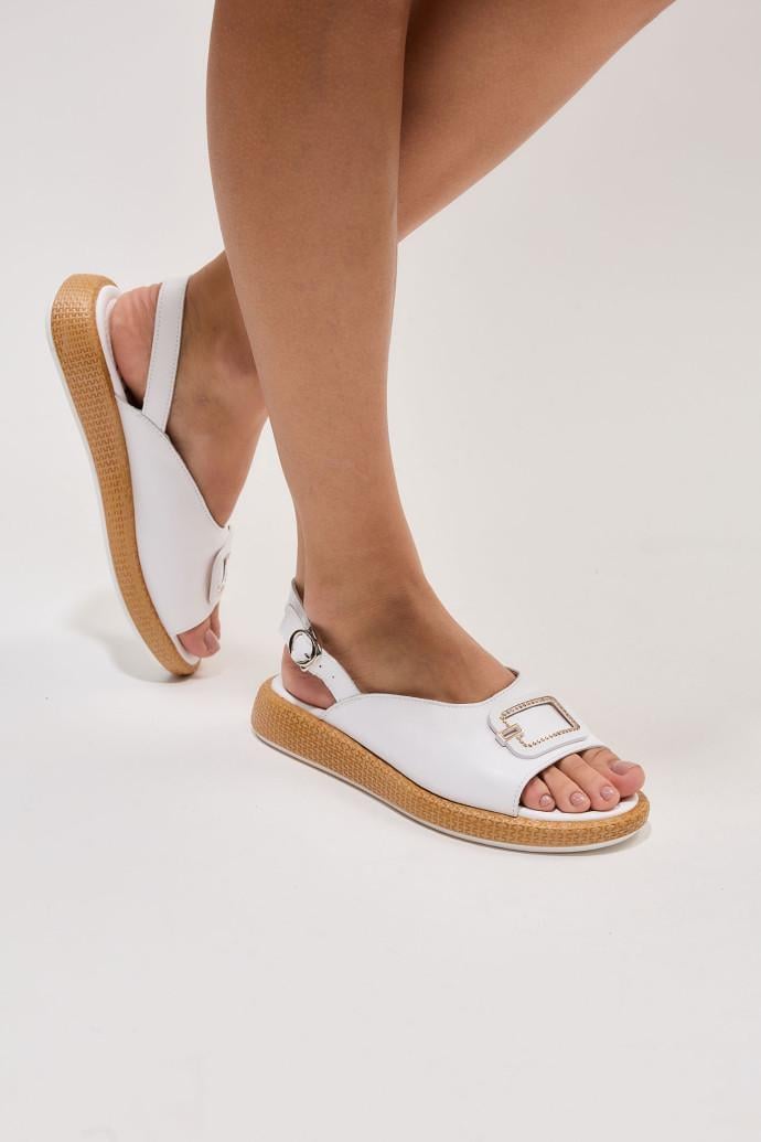 Босоножки женские ALLSY кожаные р. 38 Белый (195235) - фото 5