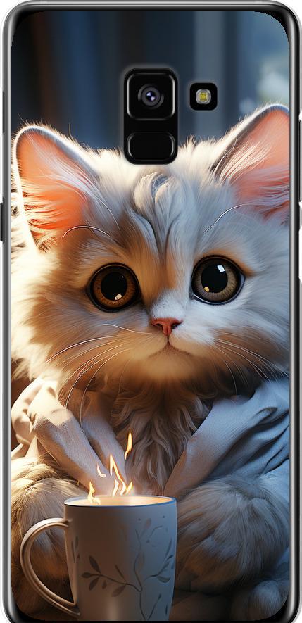 Чехол на Samsung Galaxy A8 Plus 2018 A730F White cat (5646u-1345-42517)