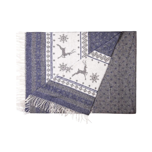 Плед мериносовый Love You Олени 4080 140х200 см Синий (8-6-5131668)