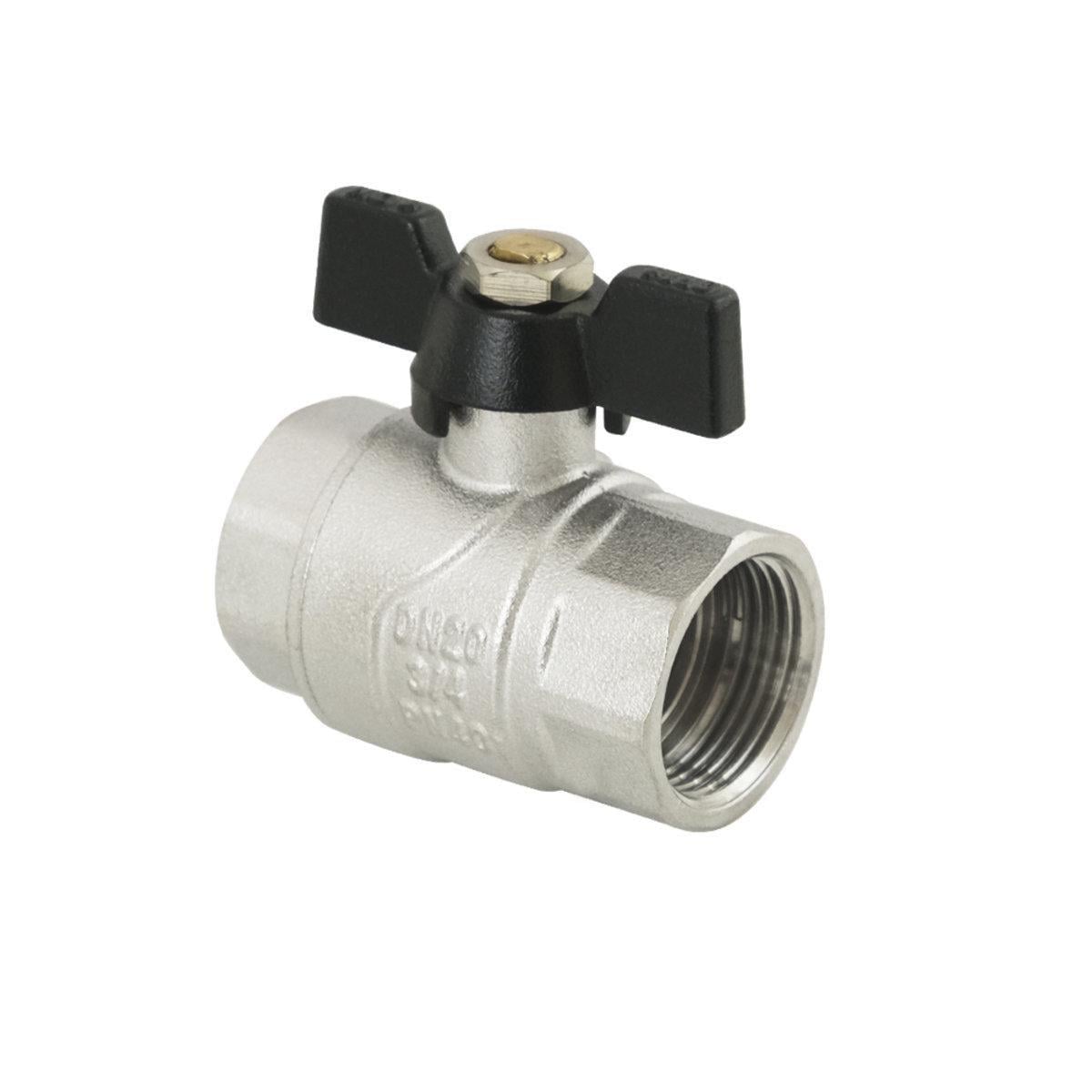 Кран шаровый Raftec PN40 ВВ бабочка 3/4" Black (50809)