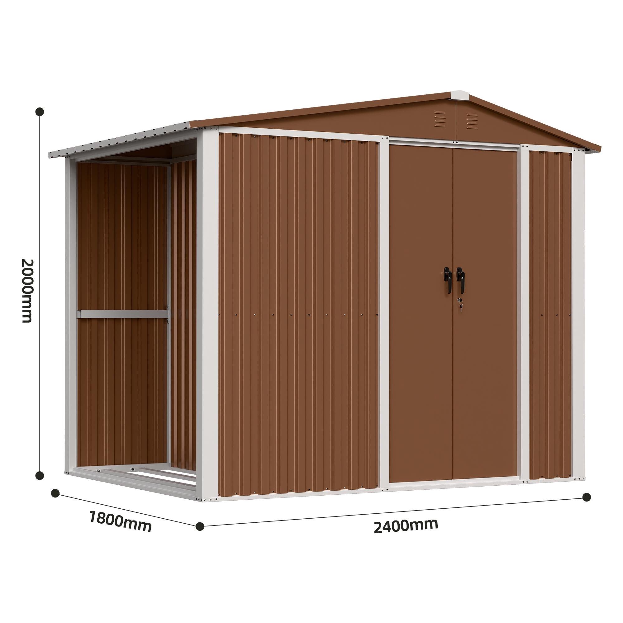 Хозблок-сарай металлический с двускатной крышей NEXT-древник 2000х2400х1800 мм Коричневый - фото 2 Хозблок-сарай металлический с двускатной крышей NEXT-древник 2000х2400х1800 мм Коричневый - фото 2