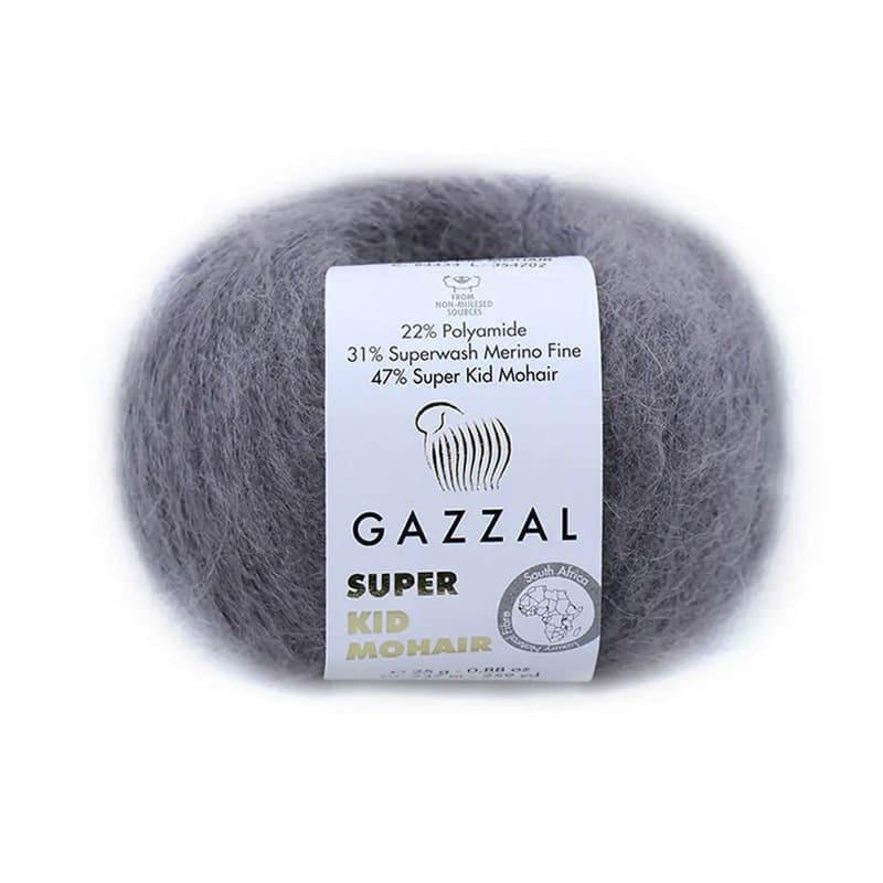 Пряжа Gazzal Super Kid Mohair 64433 Серый