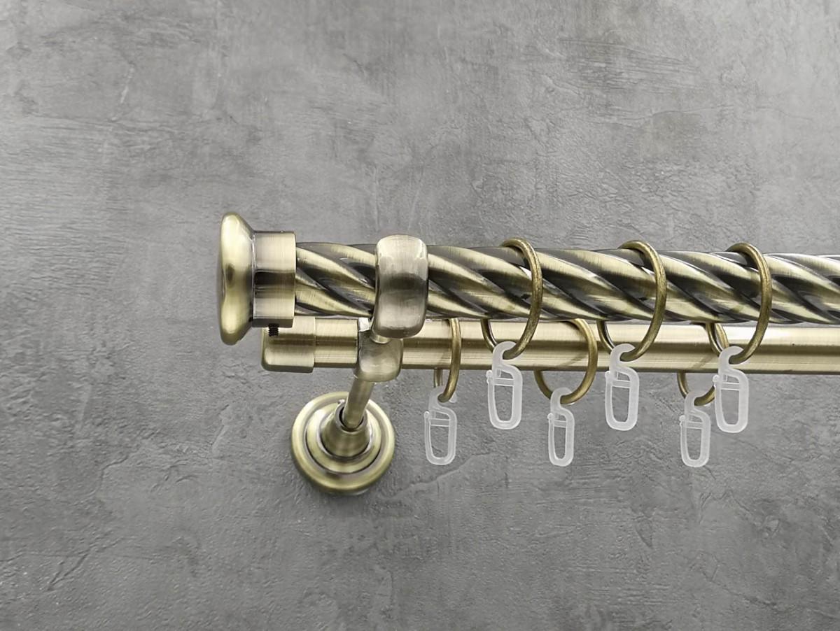 Карниз Quadrum Дуо витая штанга двойной открытый 25/19 мм 320 см Антик (262047286)