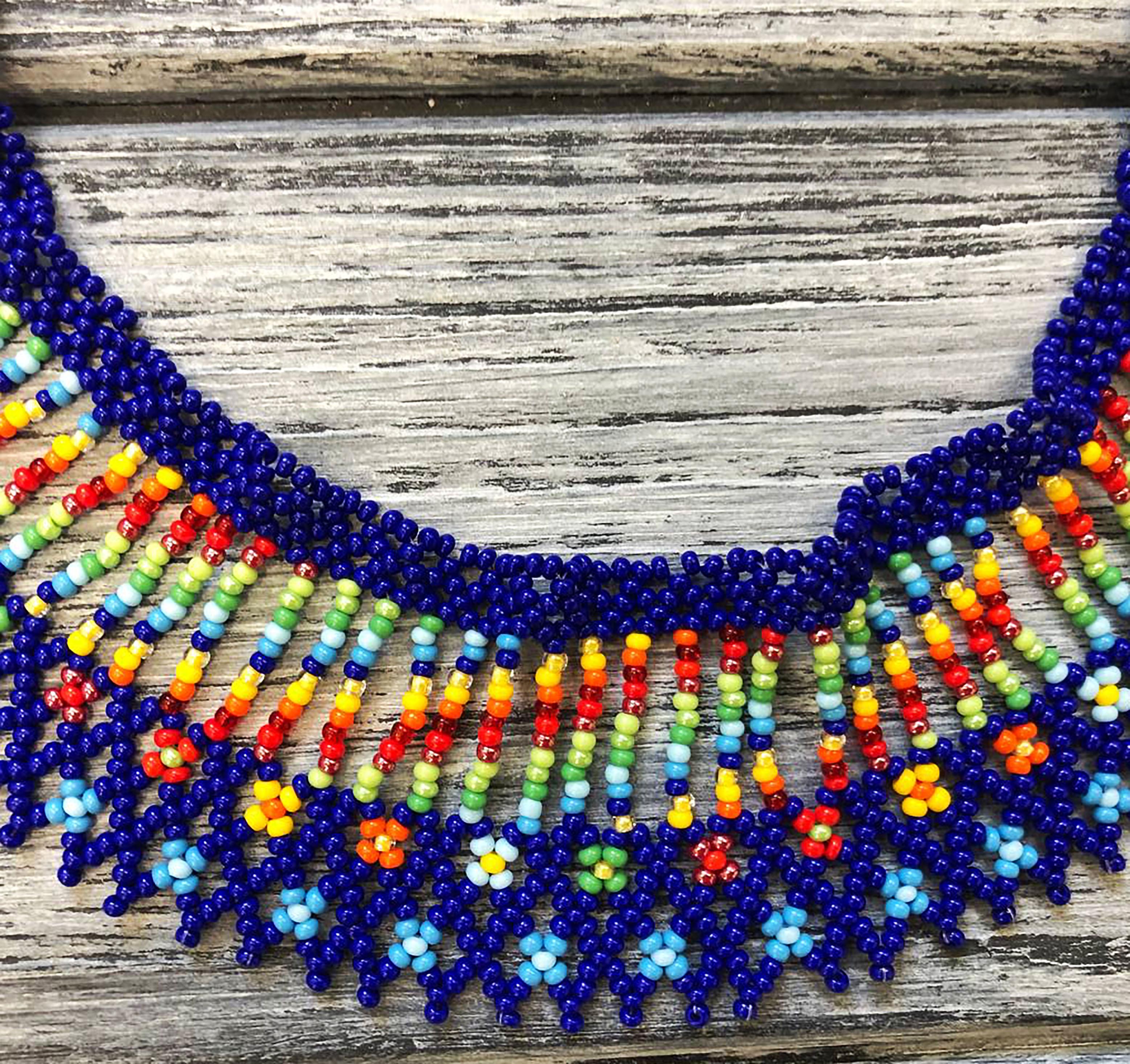 Колье-силянка из бисера HatynkaUA Rainbow Necklace ручной работы (SUN999_19) - фото 5