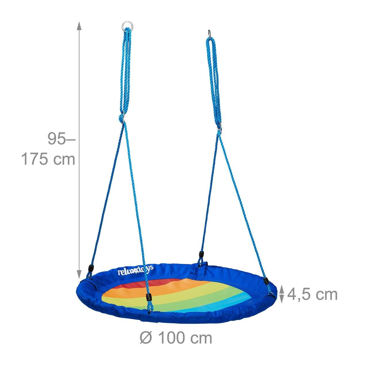 Гойдалка-гніздо садова Relaxdays 100 см Різнокольоровий - фото 4