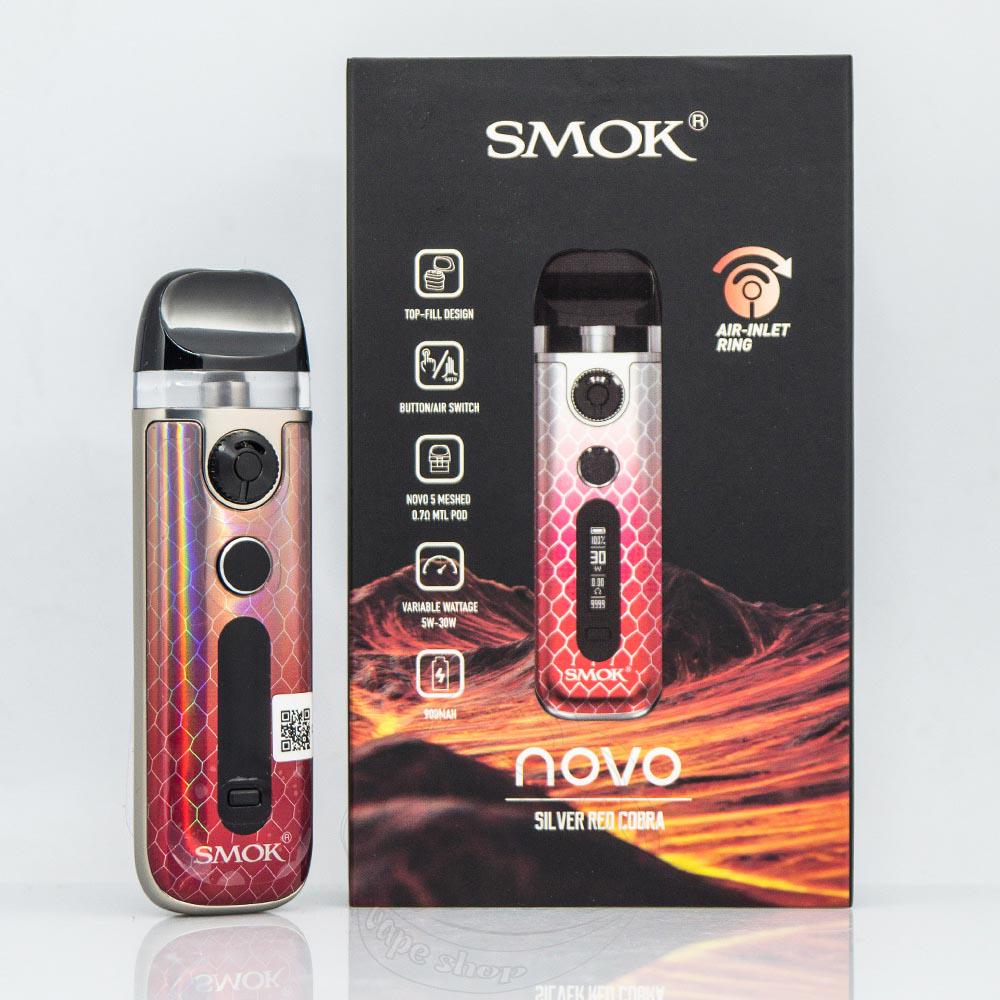 Под-система електронна сигарета Smok Novo 5 30 W 900 mAh 2 мл Silver Red Cobra (12398) - фото 4