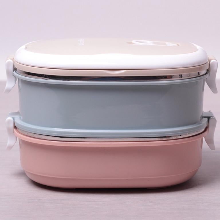 Ланч-бокс Kamille подвійний пластик 1400 мл (KM-2125)