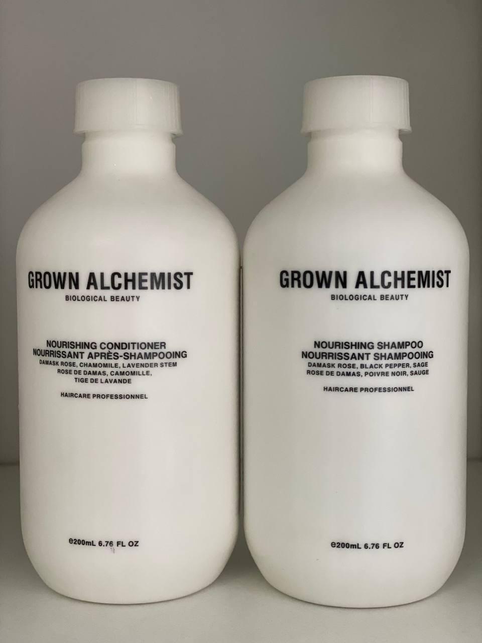 Шампунь і кондиціонер для волосся Grown Alchemist Nourishing 0.6 Дамаська троянда/ромашка/лаванда 2х200 мл (22765456)