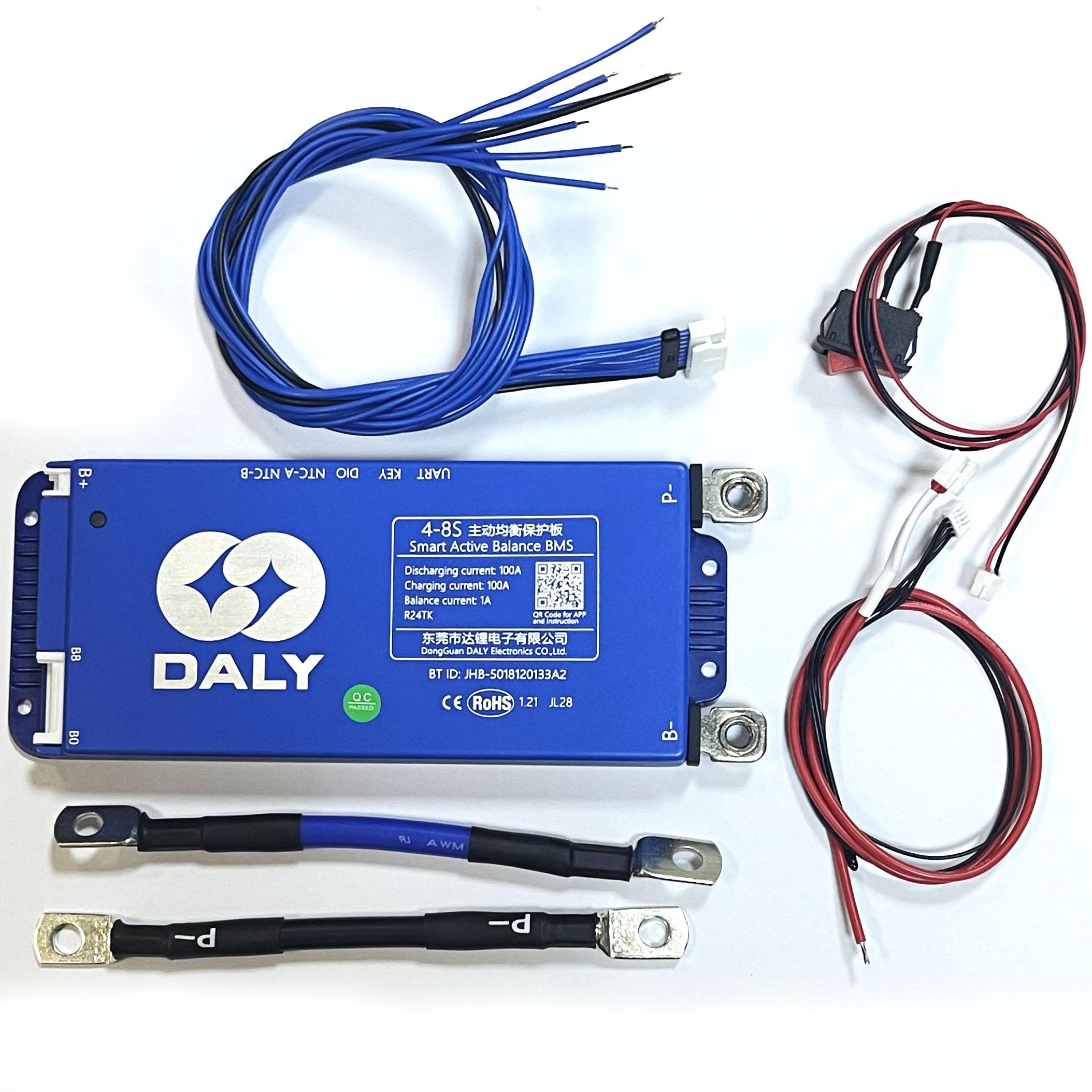Плата Smart BMS DALY 4-8S 100A+1А active balancеr+BT - фото 2 Плата Smart BMS DALY 4-8S 100A+1А active balancеr+BT - фото 2