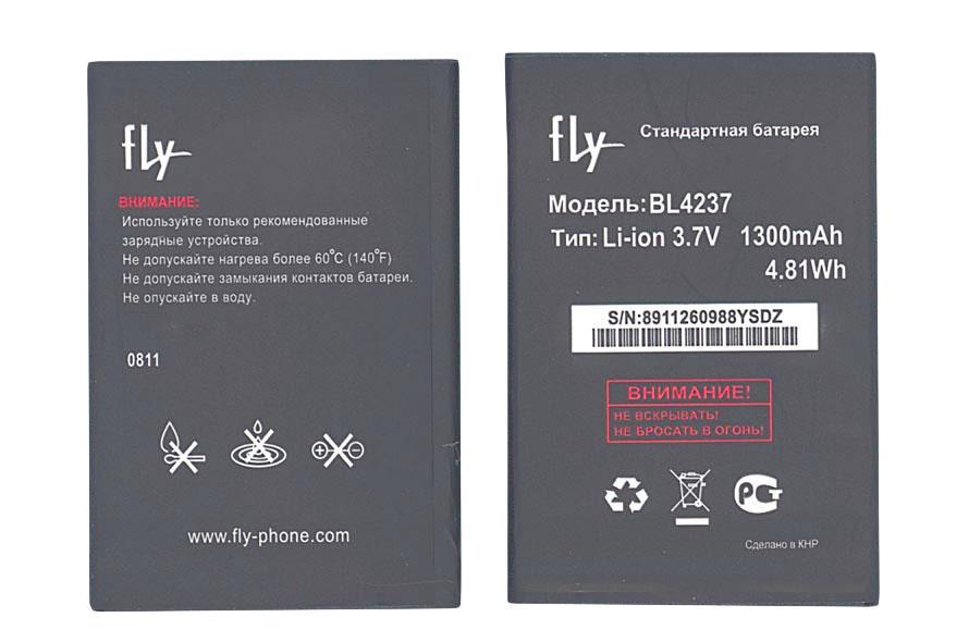 Аккумулятор для смартфона Fly BL4237 IQ245 Wizard 3,7V 1300 mAh 4,81 Wh Black