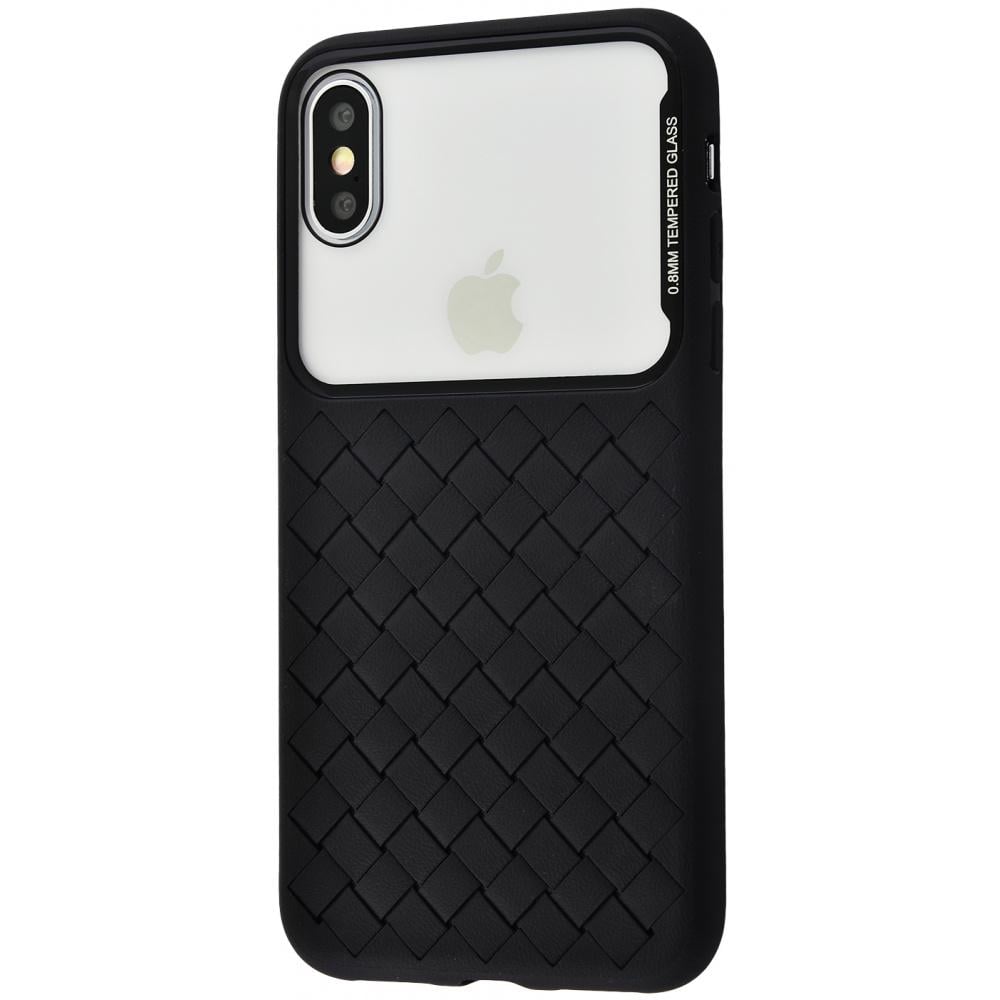 Чохол BaSEus Glass Weaving case Tempering Glass/TPU для iPhone X/XS Black