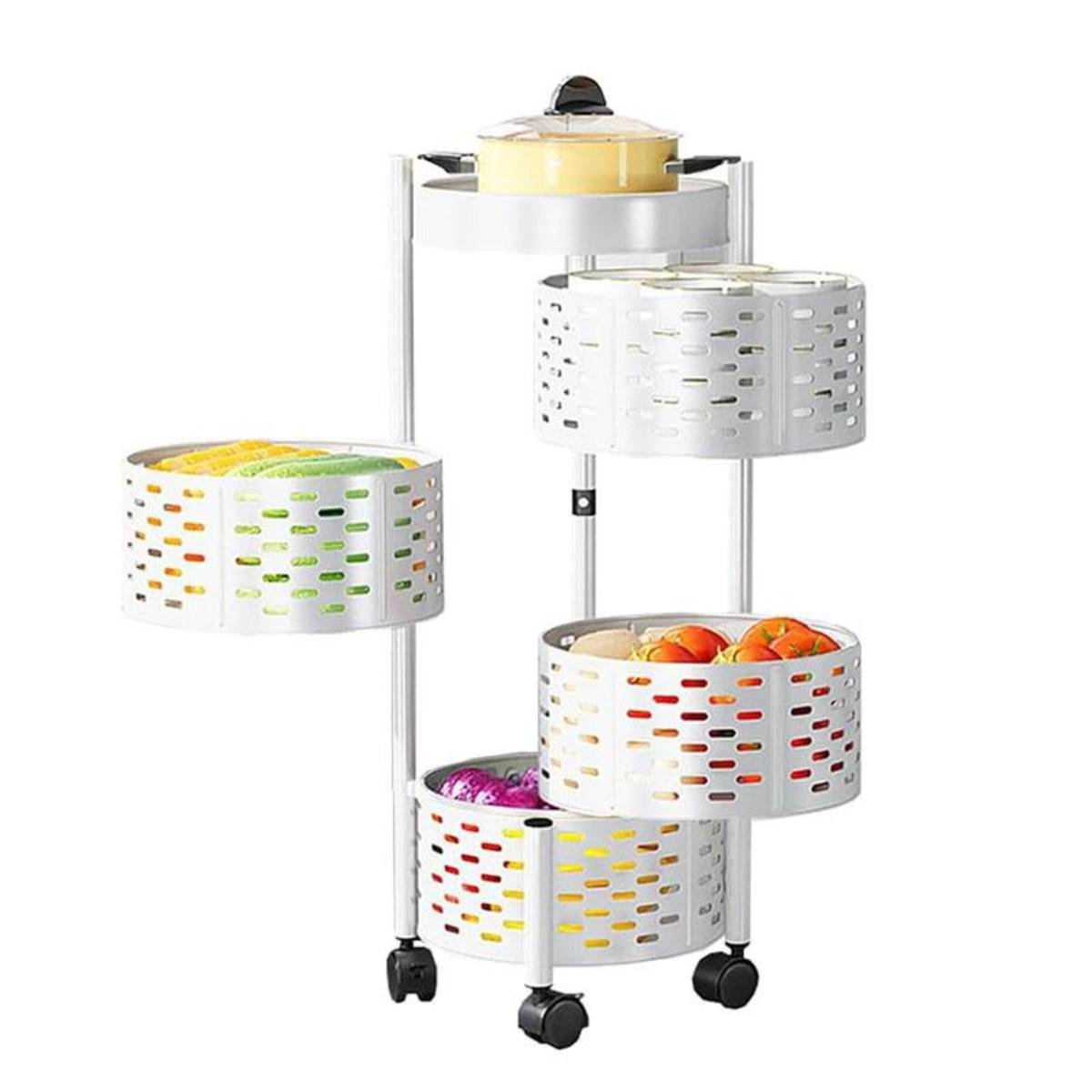 Этажерка на колесах Modern Home Sphere 4 яруса 33х81 см Белый (R100102-W)