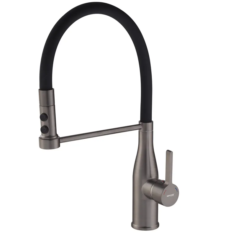 Смеситель для кухни MIXXUS Premium Summer 017 Graphite/Refl Black (MI6962)