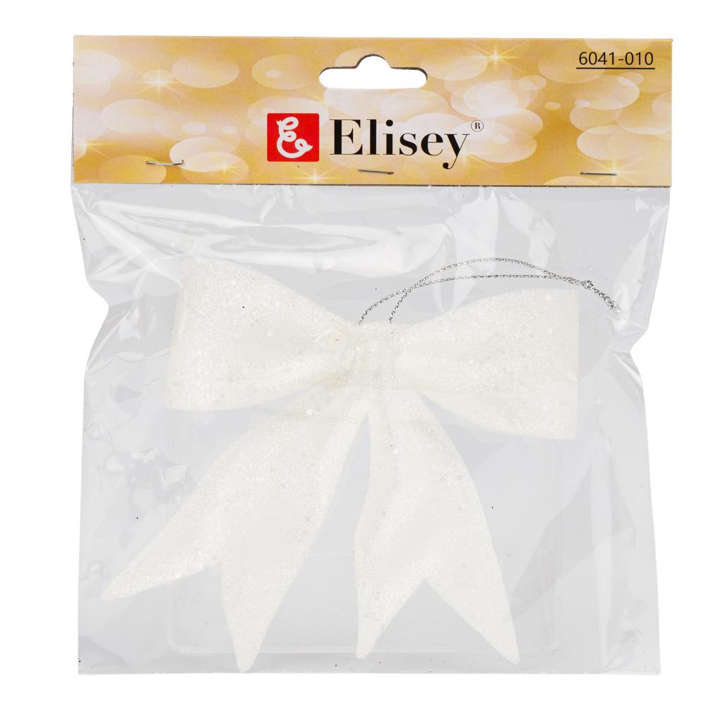 Игрушка на елку Elisey Блестящий бантик 11 см Белый (NH-106-K-107) - фото 2 Игрушка на елку Elisey Блестящий бантик 11 см Белый (NH-106-K-107) - фото 2