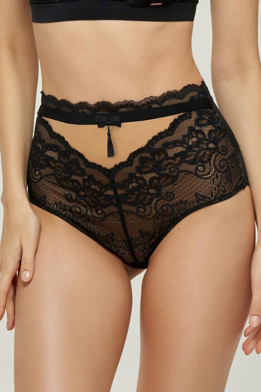 Трусики бразилиана Marc&Andre р. 5/XL Черный/Бежевый (75033)