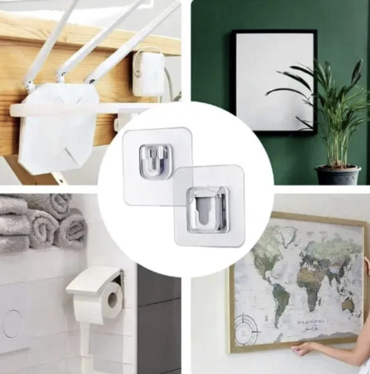 Фіксатори для предметів самоклеючі водонепроникні 5 шт. Прозорий (544830856) - фото 3 Фіксатори для предметів самоклеючі водонепроникні 5 шт. Прозорий (544830856) - фото 3