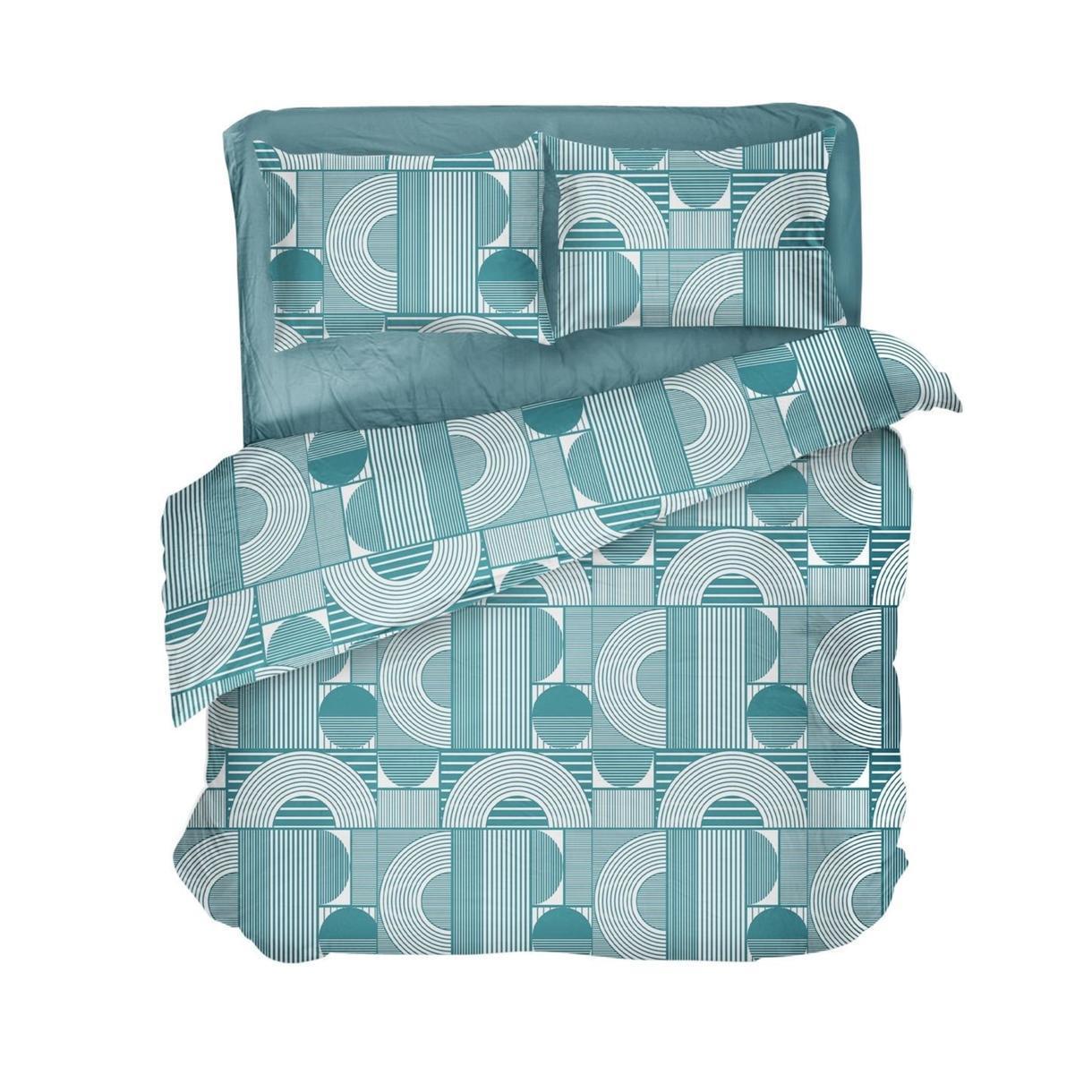 Постільна білизна Lelit полікотон сімейний Темно-бірюзовий (P-0139)