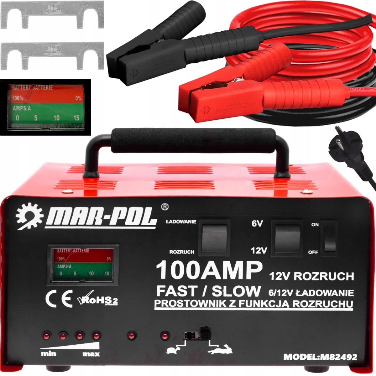 Пуско-зарядное устройство Mar-pol M82492 2415716196 100 А 200 А/ч 6/12 В
