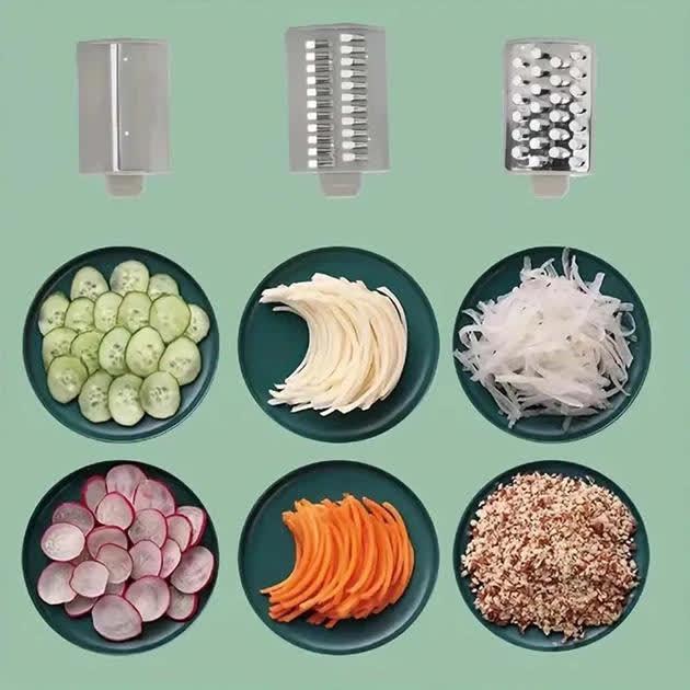 Овощерезка электрическая Vegetable cutter 3в1 50 Вт Белый (28583139) - фото 5