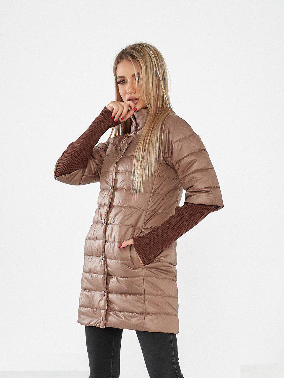 Куртка демисезонная Khan с трикотажными отстегивающимися рукавами р. 42 Кофейный (Kh205/2)