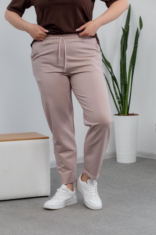 Спортивные штаны женские AKSAN 4XL Темно-бежевый (22.1530_dark-beige_54(4XL))
