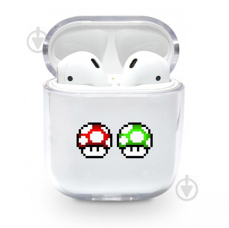 Прозрачный силиконовый чехол Apple AirPods с рисунком - Грибочки (KAP1211)