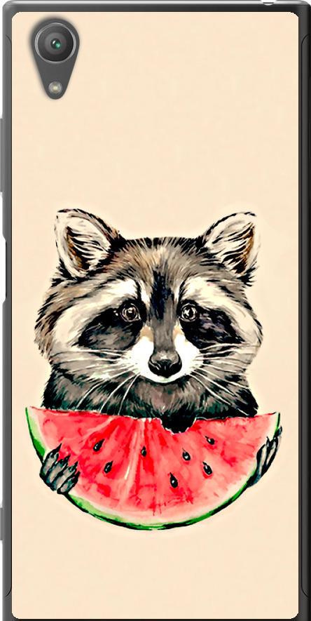 Чехол на Sony Xperia XA1 Plus G3412 Енотик с арбузом (4605u-1129-42517)