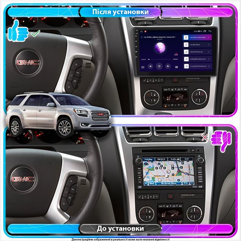 Автомагнитола штатная Lesko CarPlay/4G/Wi-Fi/GPS для GMC Acadia I 2006-2013 2/32Gb 10" (2008454423) - фото 2