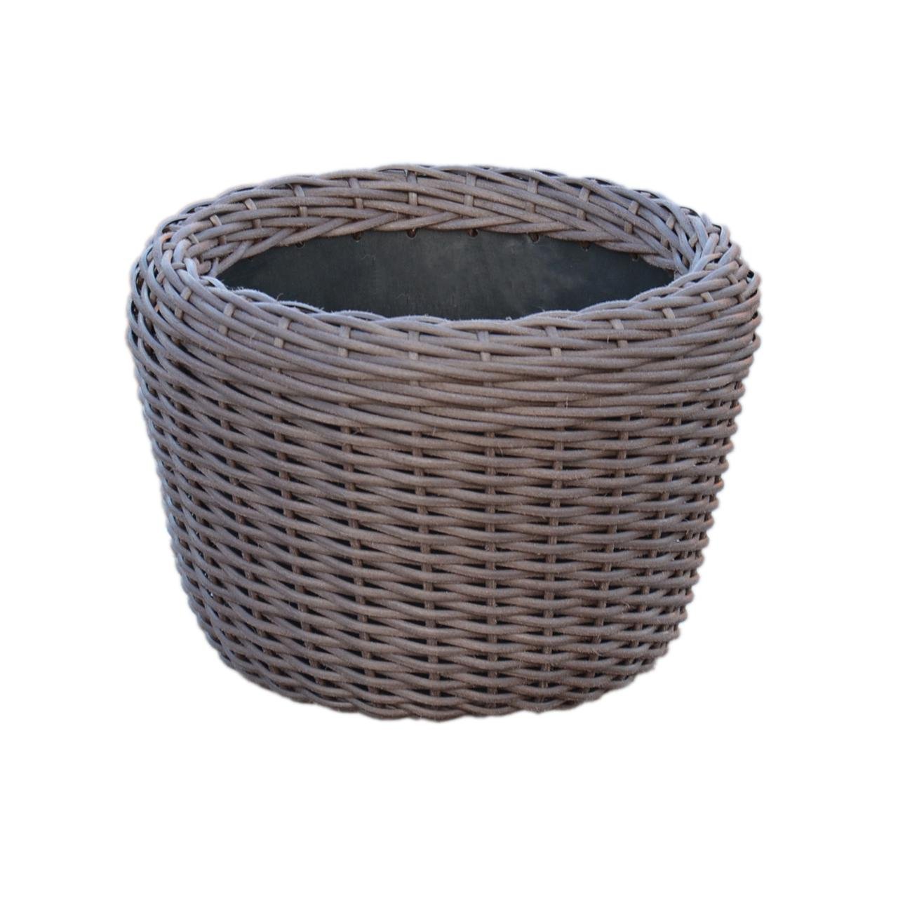 Кашпо для рослин з штучного ротангу 16 л Чесаний венге - фото 1