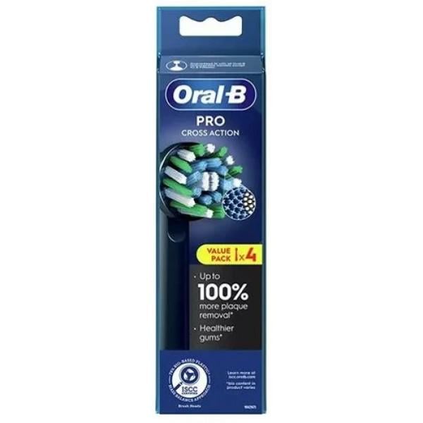 Насадки для электрической зубной щетки Oral-B Cross Action Black, 4 шт Насадки для электрической зубной щетки Oral-B Cross Action Black, 4 шт