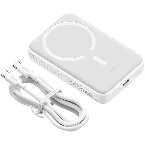 Батарея портативна BASEUS Magnetic Mini Wireless Quick Charging PPCX110202 10000 mAh 30W White - фото 3