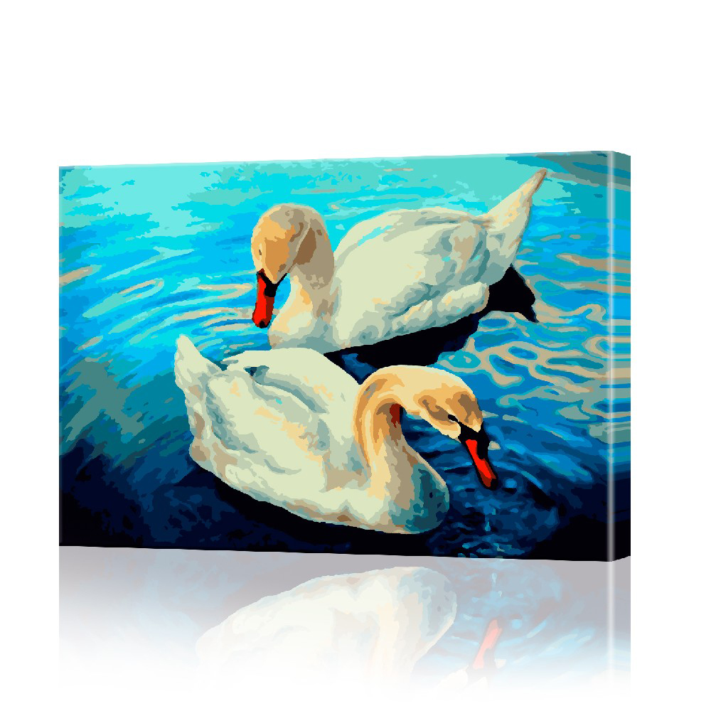 Картина по номерам ArtSale Белые лебеди PBN0090 40х50 см