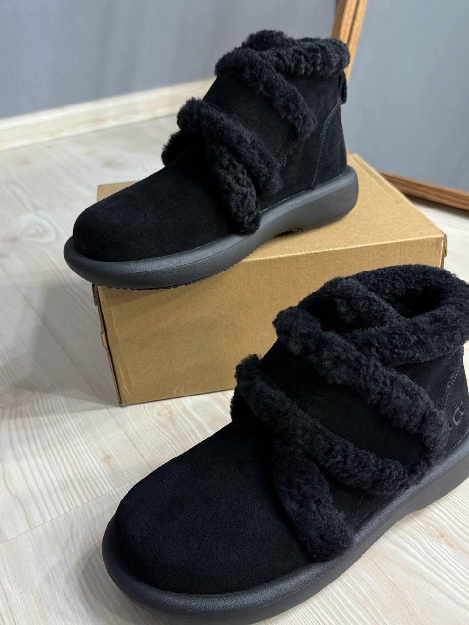 Ботинки женские Hengji 13-1 угги замшевые на меху с опушкой р. 39 Черный (5658) - фото 4 Ботинки женские Hengji 13-1 угги замшевые на меху с опушкой р. 39 Черный (5658) - фото 4