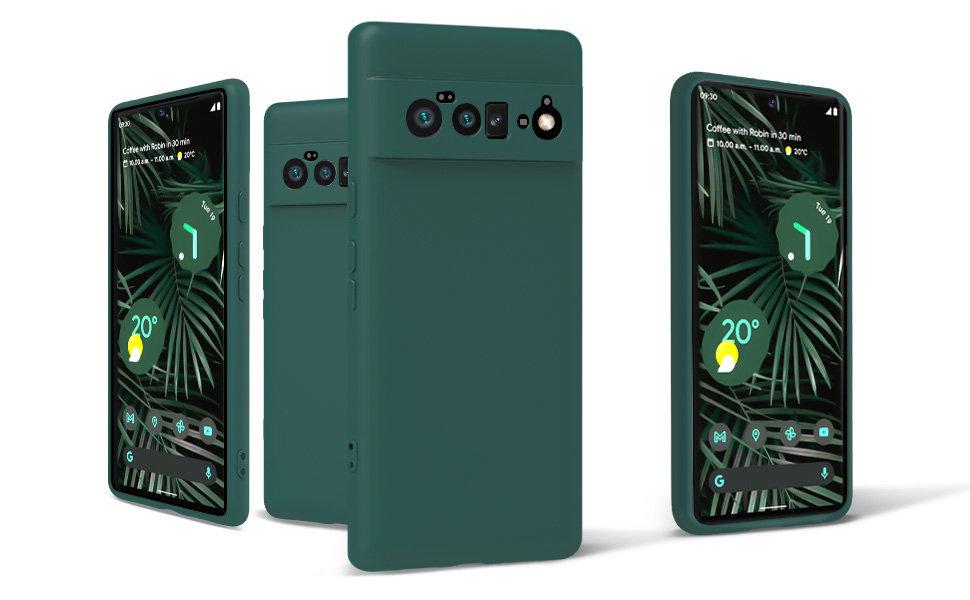 Силіконовий чохол для Google Pixel 6 Pro (з мікрофіброю всередині) Темно-зелений - фото 7 Силіконовий чохол для Google Pixel 6 Pro (з мікрофіброю всередині) Темно-зелений - фото 7