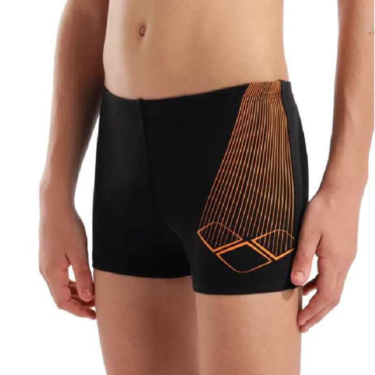 Плавки-шорти для хлопчиків Arena BRIGHT SWIM SHORT 140 см Чорний/Помаранчевий (006721-503 140)