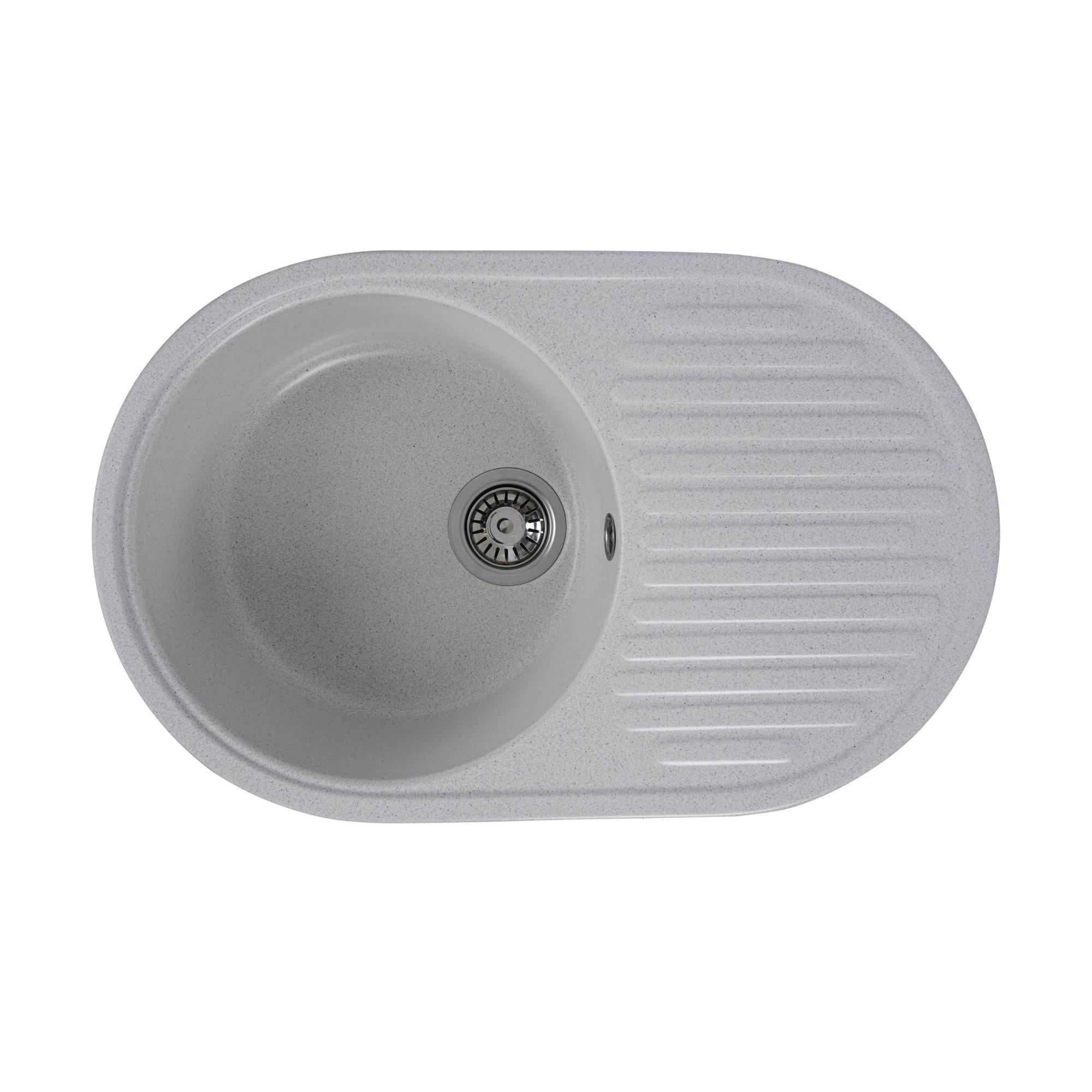 Мойка для кухни гранитная Platinum 7346 ASTORIA глянцевая в точку Белый