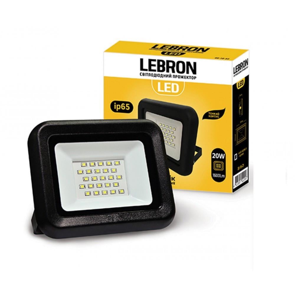Прожектор LED Lebron 20W 6200K 1600Lm IP65 Черный (LF)