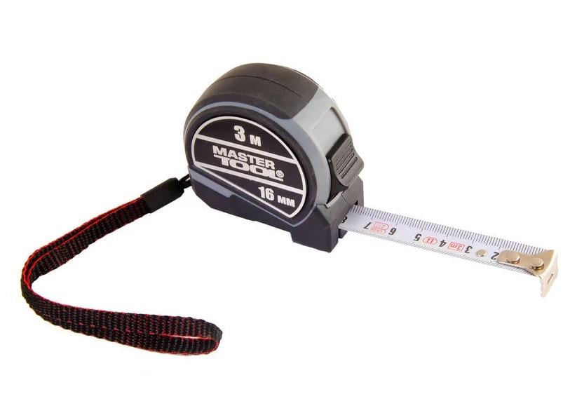 Рулетка MasterTool с 2 фиксаторами полотна нейлоновое покрытие 3 м 16 мм (60-3016)
