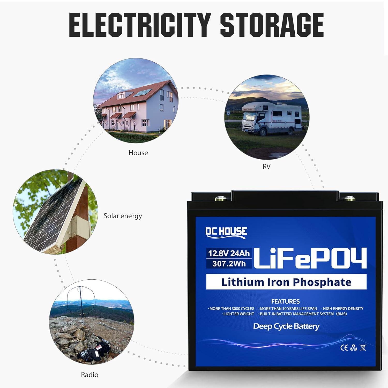 Аккумуляторная батарея DC HOUSE LiFePO4 12V 24 Ah/307 Wh Черный (240590) - фото 7