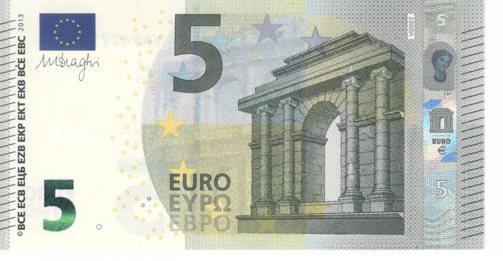 Коллекционная банкнота Испания 5 евро 2013 VA V006 UNC (Б06762)