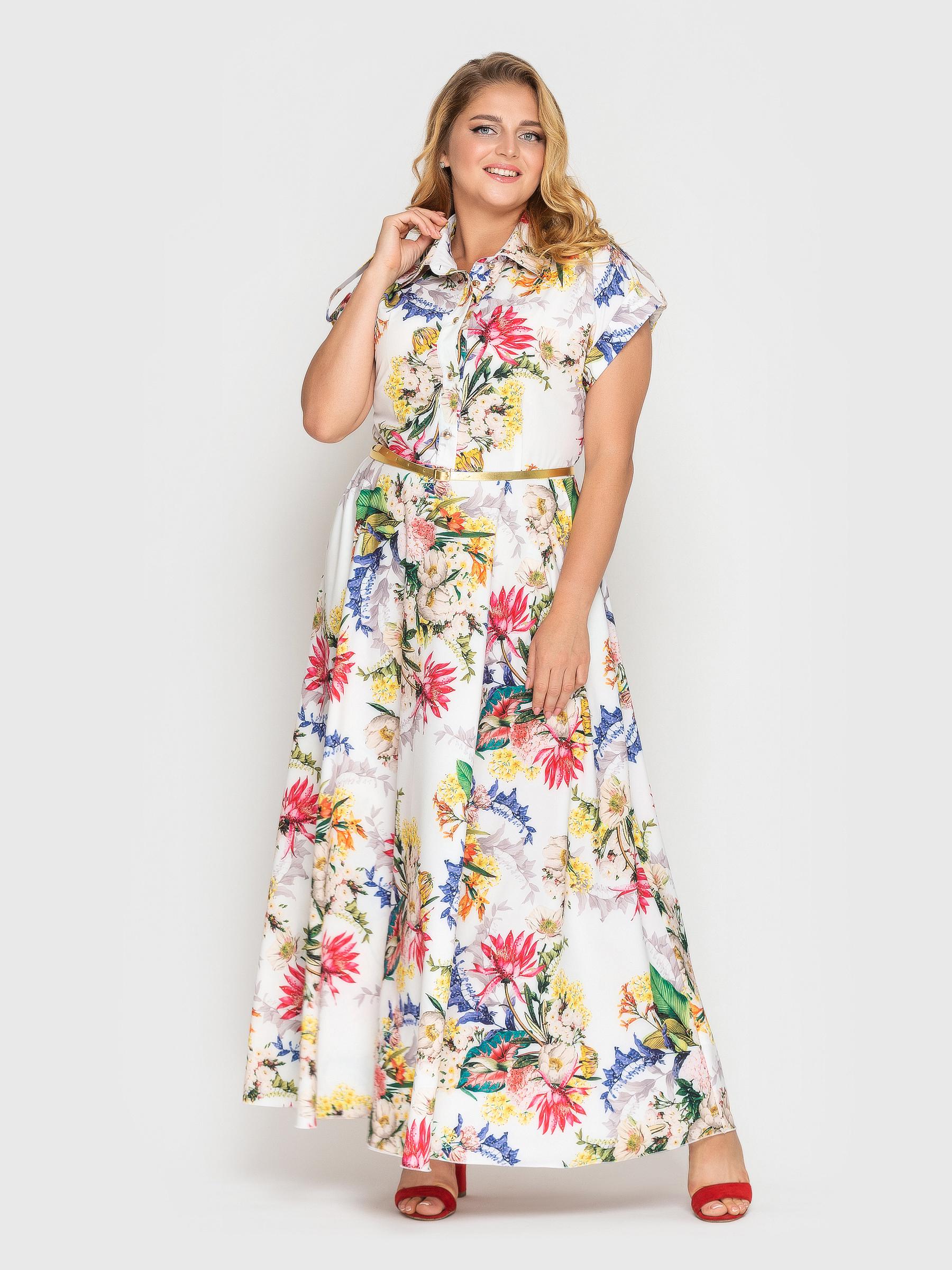 Платье VLAVI Алена гортензия р. 52 Белый (114302-52) - фото 4 Платье VLAVI Алена гортензия р. 52 Белый (114302-52) - фото 4