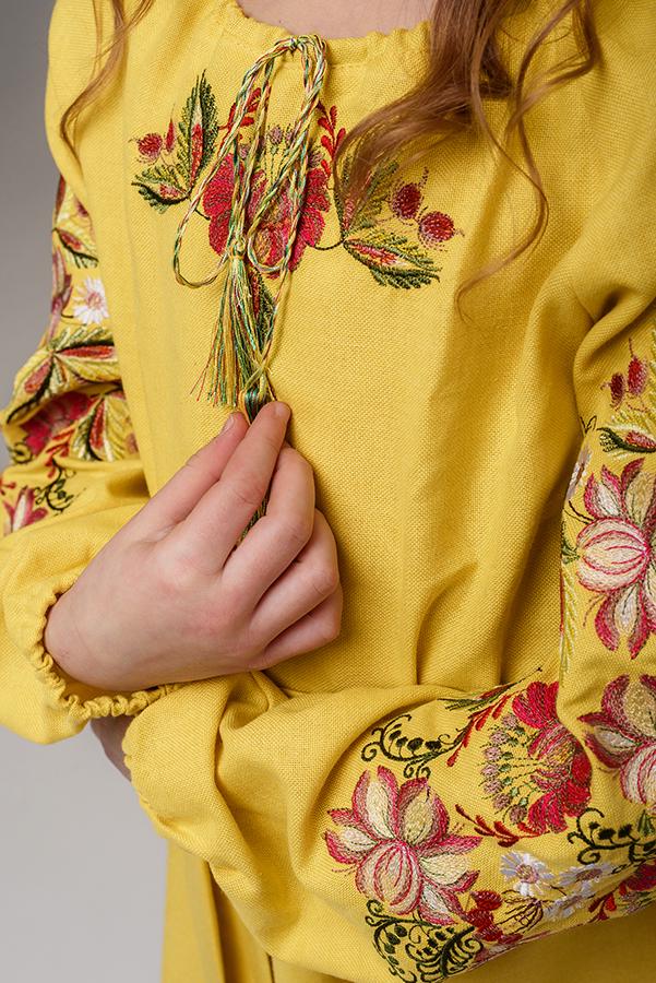 Сукня-вишиванка дитяча Вишиваночка р. 152 Жовтий (844-1) - фото 6